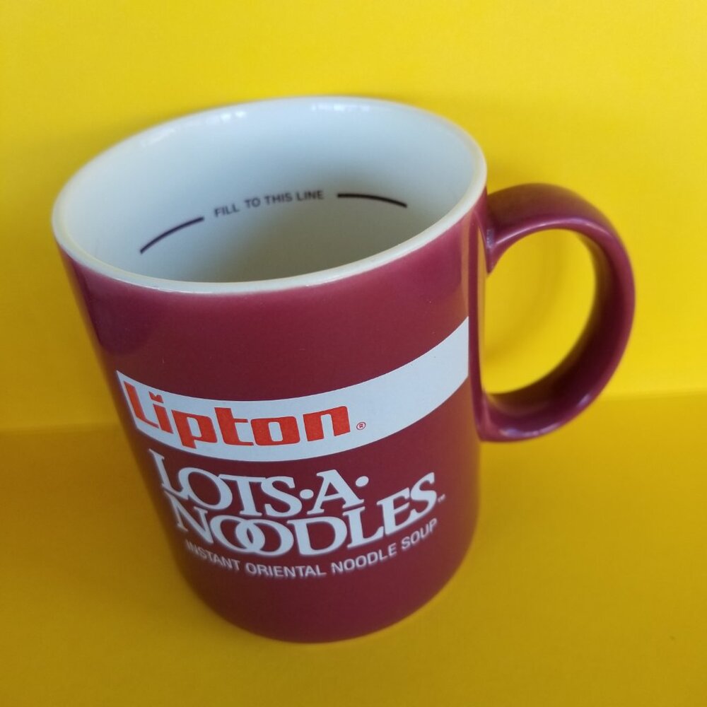 Vintage Lipton Lots-A-Noodles Instant Oriental Noodle Soup Ceramic Mug - Picture 2 of 11